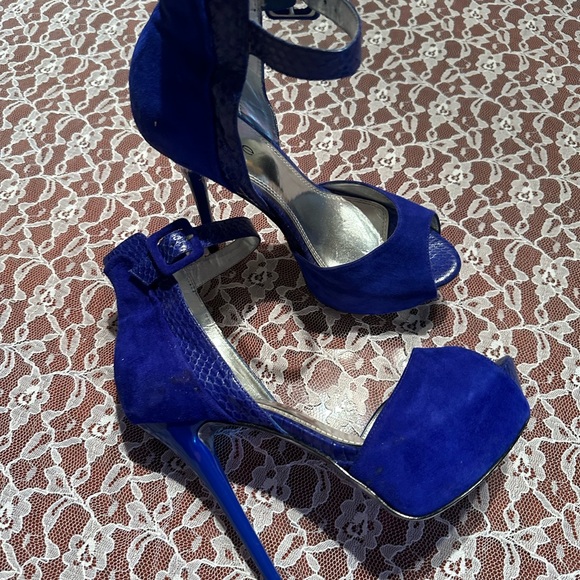 Bebe platform blue shoes !! - Picture 1 of 16